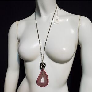 Pink Agate Slab Necklace